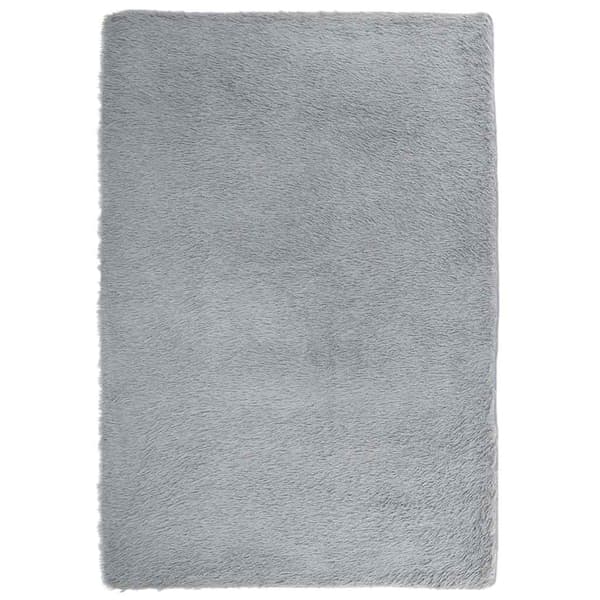 Ryamatta med lång lugg NAVARRA ljusgrå 120x170 cm polyester