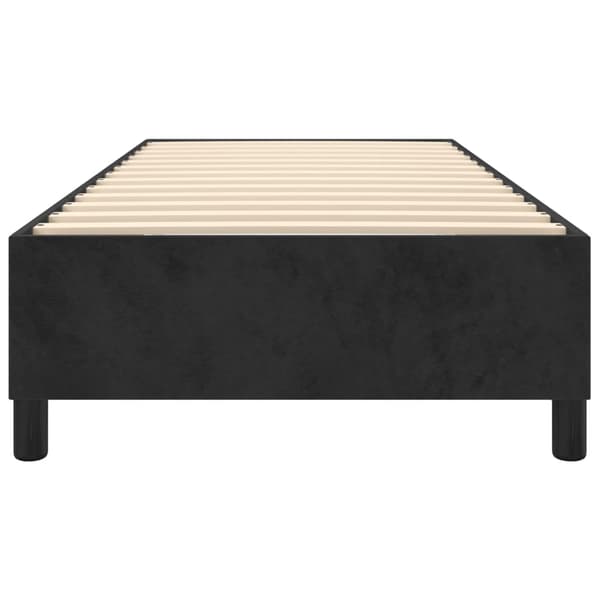 Boxspring-sängram svart 90x200 cm sammet