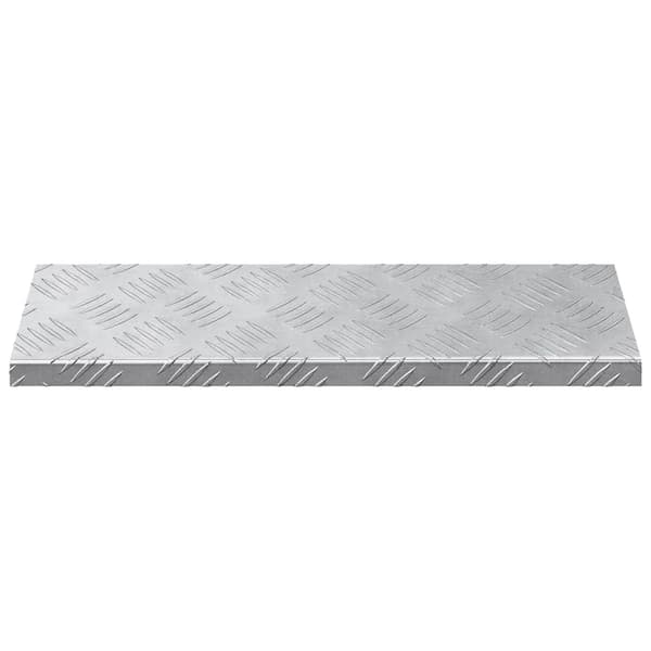 Trappsteg Rektangulär 10 pcs Silver 60 x 18 x 2,5 cm Aluminium