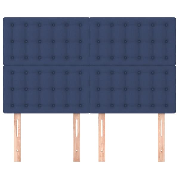 Sänggavel blå 144x5x118/128 cm tyg