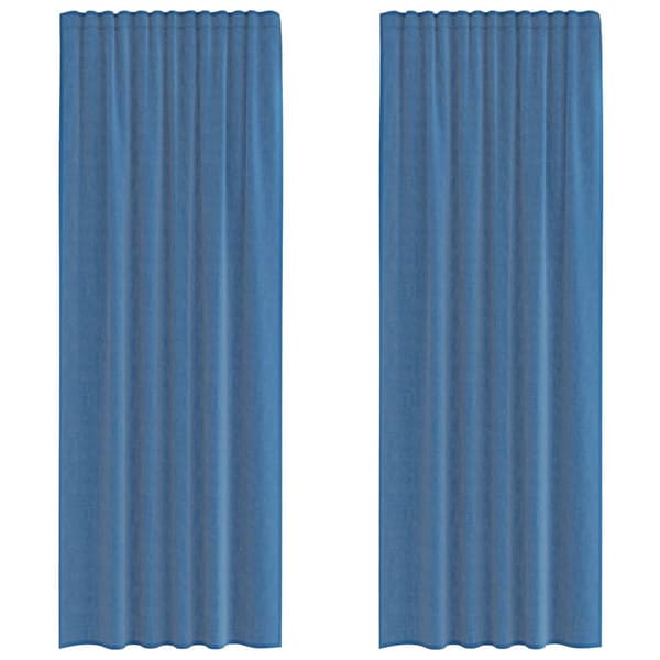 Voile gardiner med stångfickor 2 st kungsblå