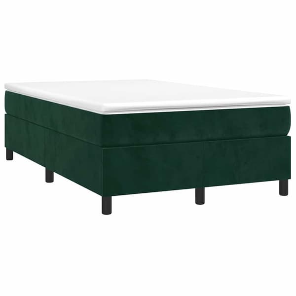 Boxspring-sängram mörkgrön 120x200 cm sammet