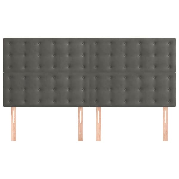 Sänggavel mörkgrå 180x5x118/128 cm sammet