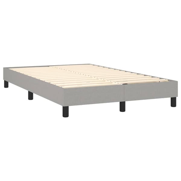 Ramsäng med madrass ljusgrå 120x200 cm tyg
