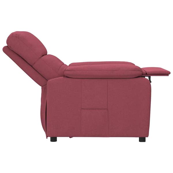 Reclinerfåtölj vinröd tyg