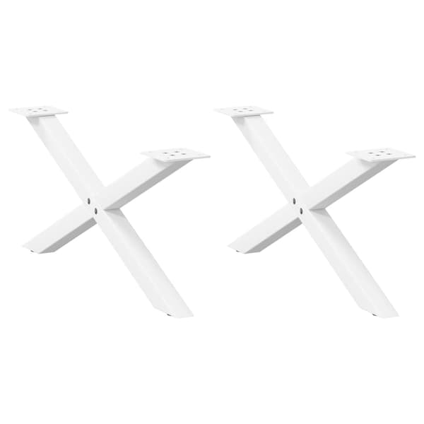 Soffbordsben X-formade 2 st vita 70x(30-31) cm stål