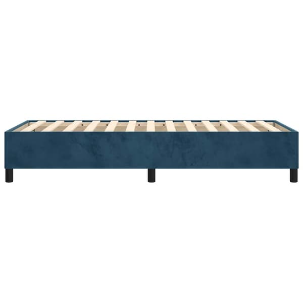 Boxspring-sängram mörkblå 90x190 cm sammet