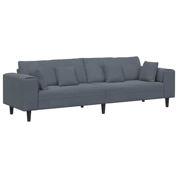 Soffa Mörkgrå 250 x 77 x 76 cm Sammet