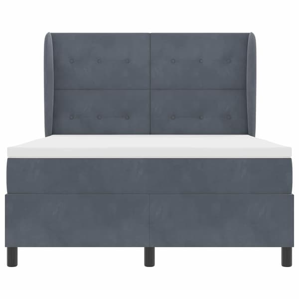 Bäddfjäder med madrass Mörkgrå 200 x 140 cm Polyester
