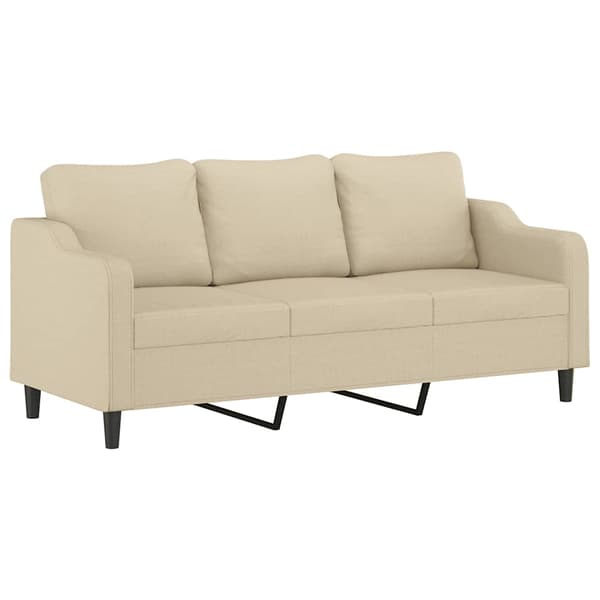 3-sitssoffa gräddvit 180 cm tyg