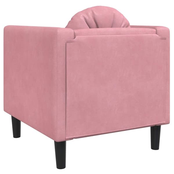 Fåtölj med dyna rosa sammet