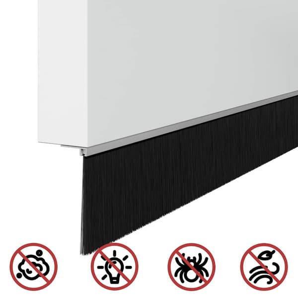 Självhäftande dörrborstlist 12 pcs Silver 100 cm