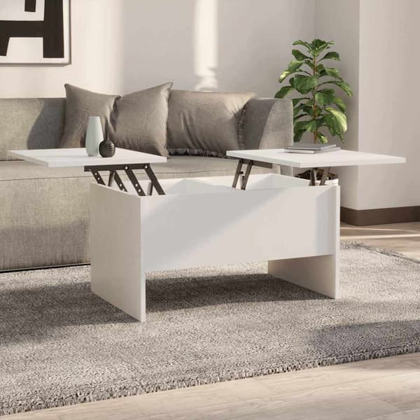 Soffbord vit 80x50x42,5 cm konstruerat trä
