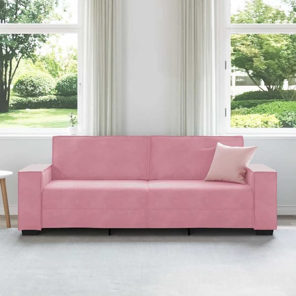 3-sitssoffa rosa 220x78x84 cm sammet