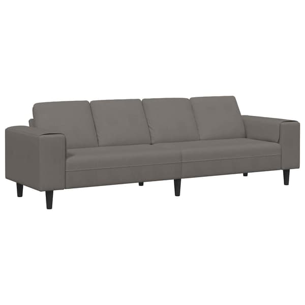 Soffa Ljusgrå 250 x 77 x 76 cm Kordread tyg