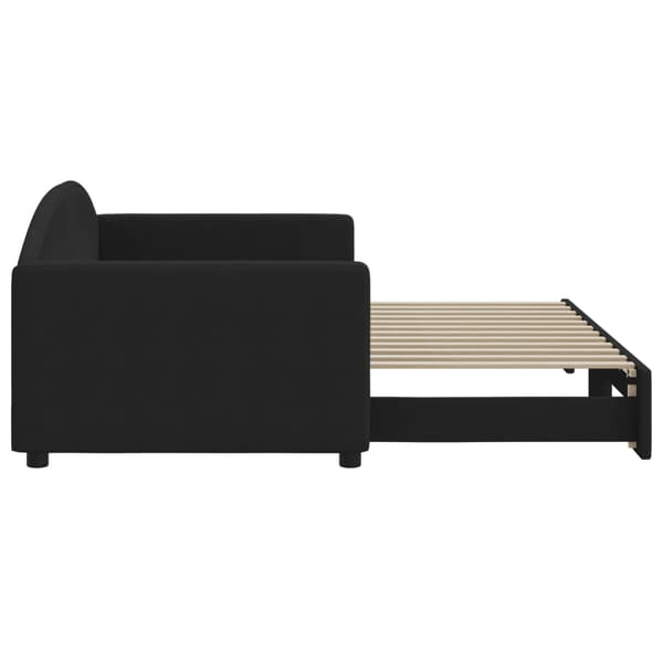 Dagbädd utdragbar svart 90x200 cm tyg