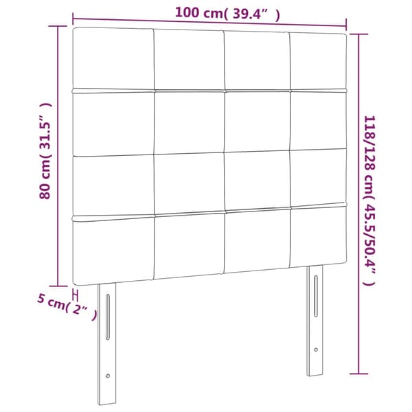 Sänggavel rosa 100x5x118/128 cm sammet
