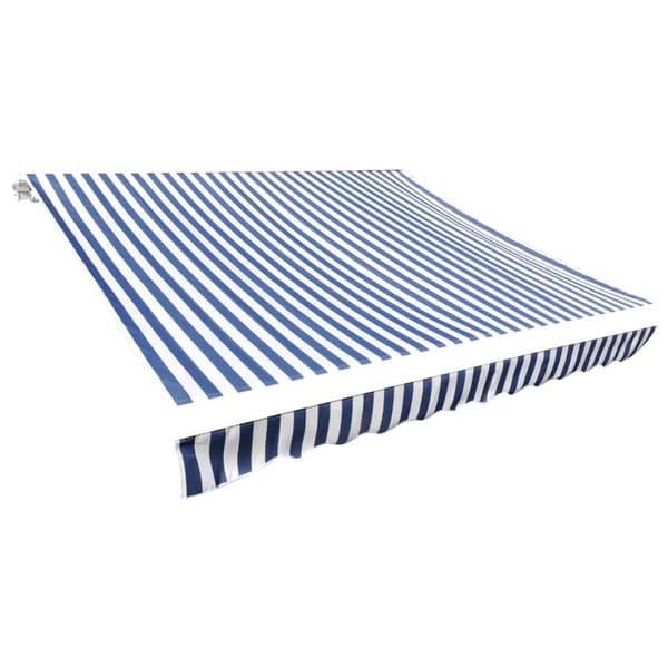 Ersättningstyg för markis blå och vit 350x250 cm polyester