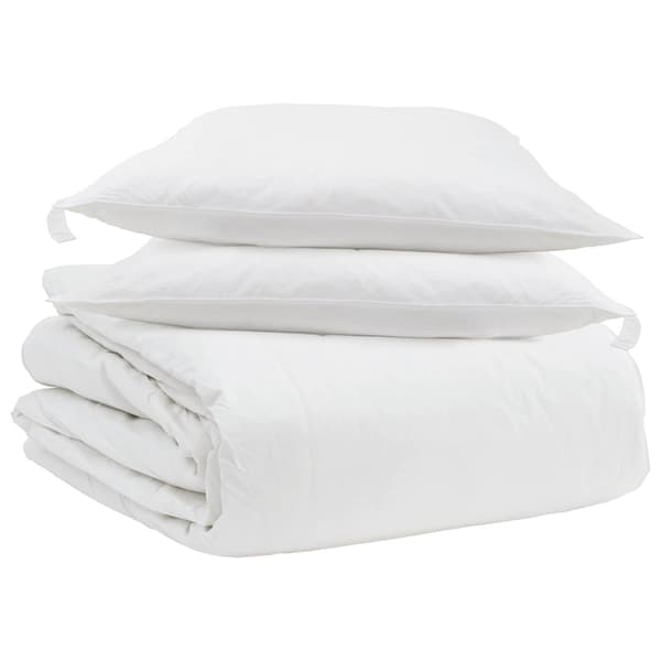 Täckeset med kudde 3 pcs Vit Dunfjäder