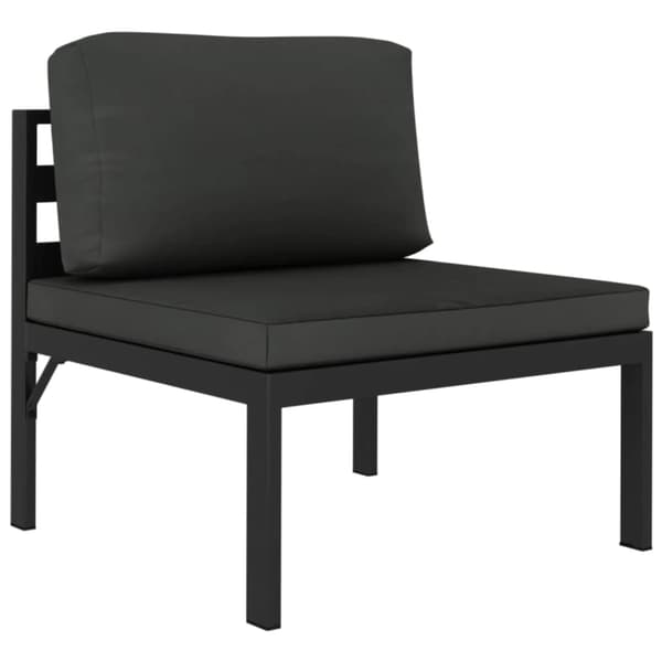 Trädgårdssoffa 2-sits med dynor aluminium antracit