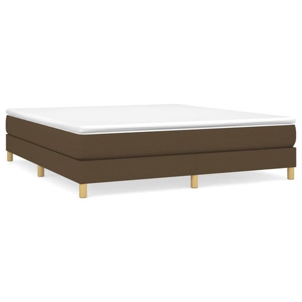 Boxspring-sängram mörkbrun 160x200 cm tyg
