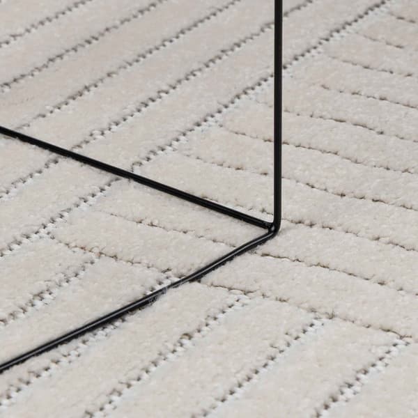 Områdesmattor Rektangulär PALMERAS Kräm 170 x 120 cm Polyester