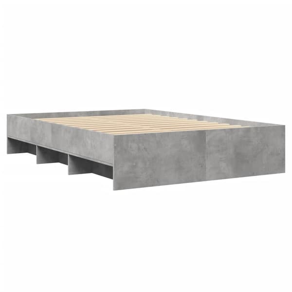 Sängram betonggrå 140x200 cm konstruerad trä