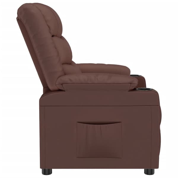 Reclinerfåtölj brun konstläder