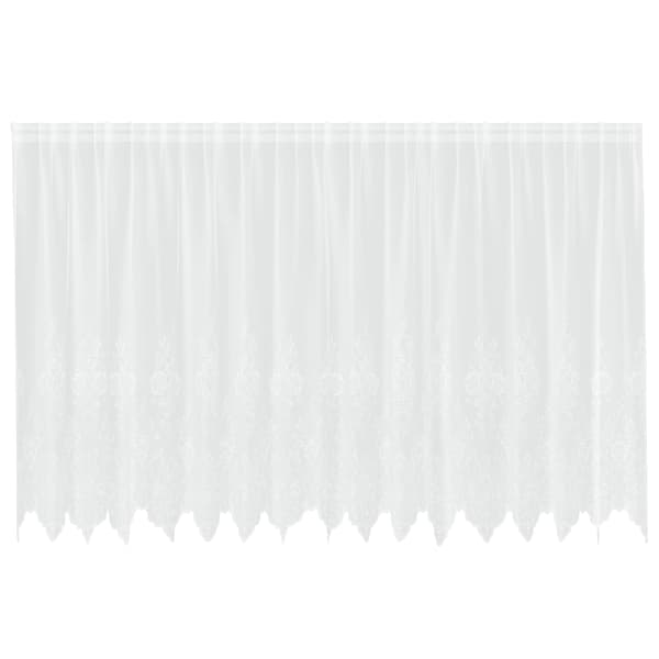 Spetsgardin med gardiner Blommor Vit 180 x 400 cm Polyester