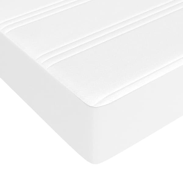 Ramsäng med madrass vit 80x200 cm konstläder