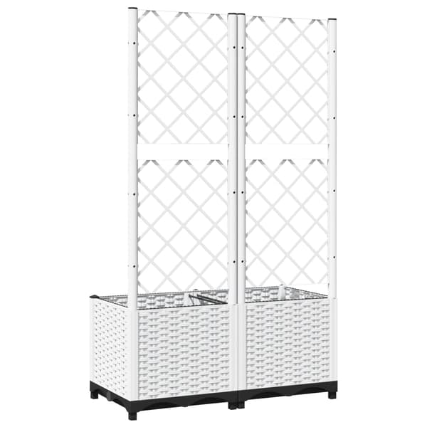 Odlingslåda med spaljé vit 80x40x136 cm PP