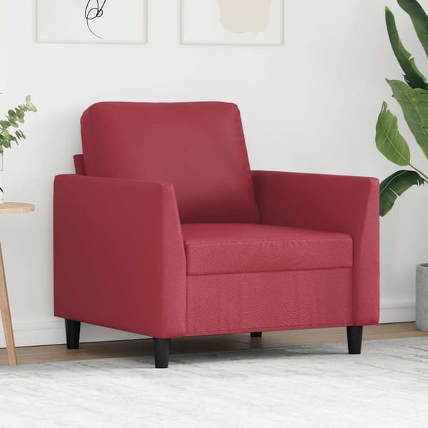 Fåtölj vinröd 60 cm Konstläder