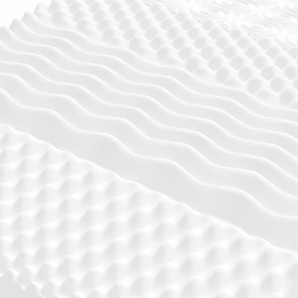 Skummadrass vit 200x200 cm 7-zoner hårdhet 20 ILD