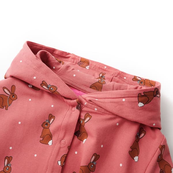 Pyjamas med huva för barn gammalrosa 92