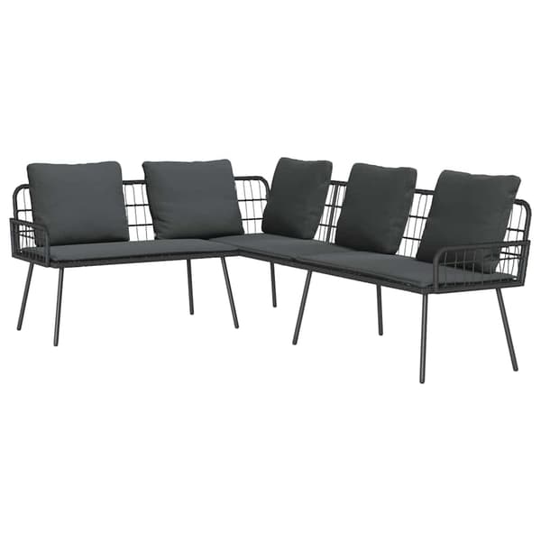 Trädgårdsoffset 2 pcs Svart konstrotting