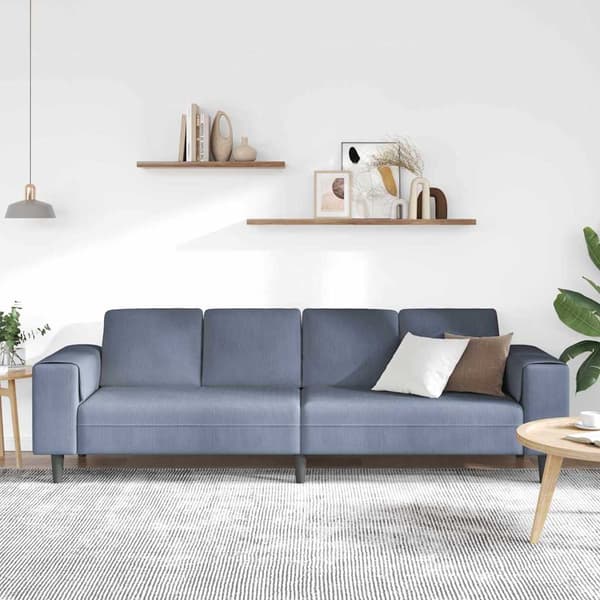 Soffa Blå 250 x 77 x 76 cm Kordread tyg