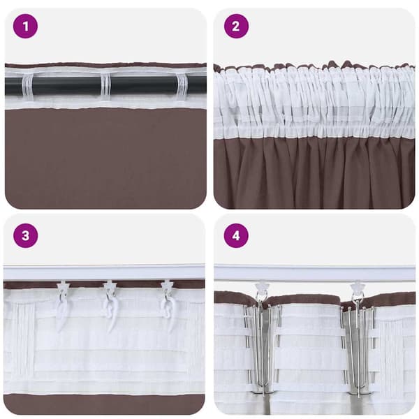Sammetsgardiner 2 st Brun 140 x 140 cm Sammet