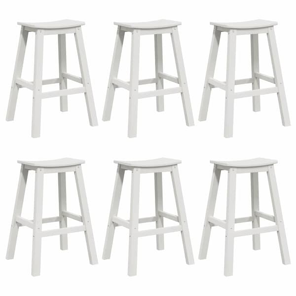 Trädgårds Bar Set 6 pcs Vit HDPE