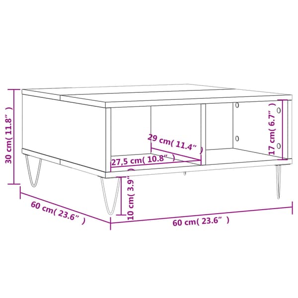 Soffbord vit 60x60x30 cm konstruerat trä