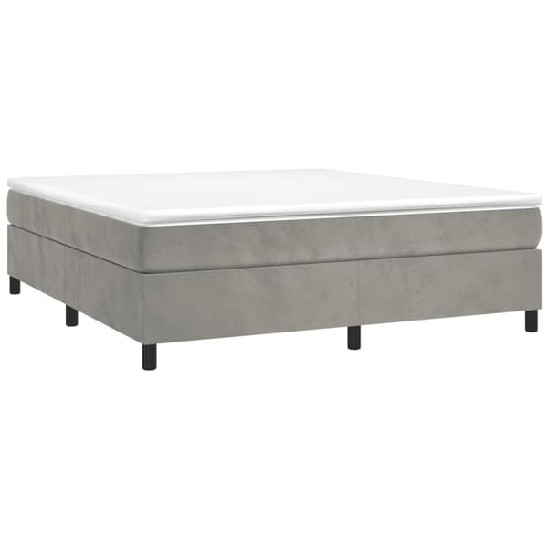 Boxspring-sängram ljusgrå 180x200 cm sammet