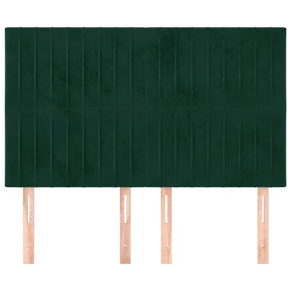 Sänggavel mörkgrön 144x5x118/128 cm sammet