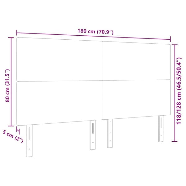 Huvudgavel Mörkgrå 180 cm Kordread tyg