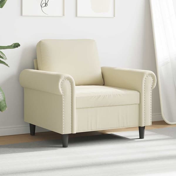 Fåtölj Gräddvit 60 cm konstläder