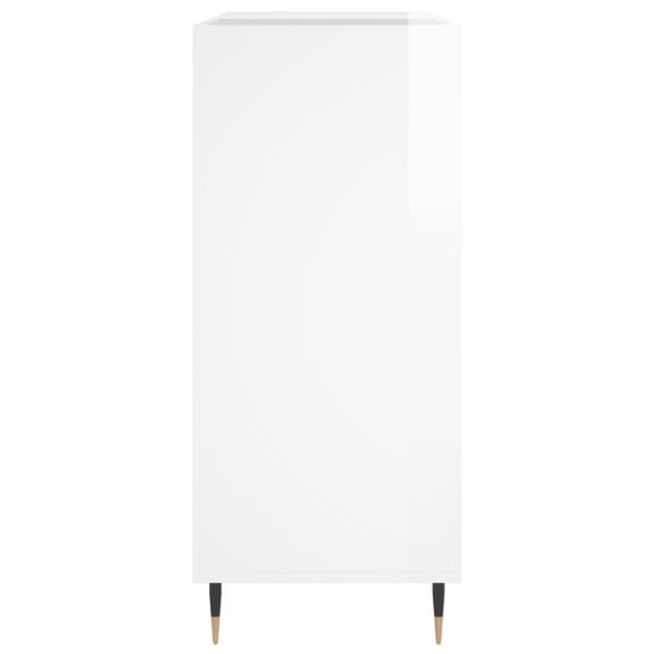 Stereobänk vit högglans 84,5x38x89 cm konstruerat trä