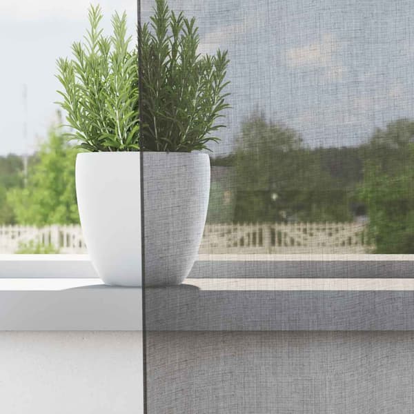 Voile gardiner med genomföringar 2 st mörkgrå 140x225 cm