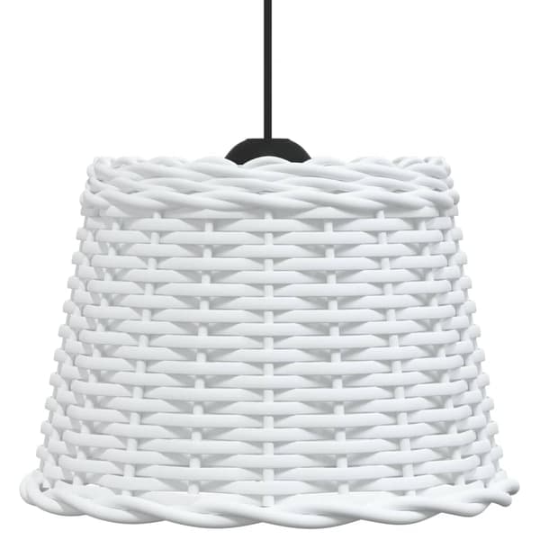Taklampskärm vit Ø30x20 cm korgmaterial
