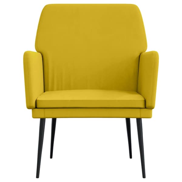 Fåtölj gul 62x79x79 cm sammet