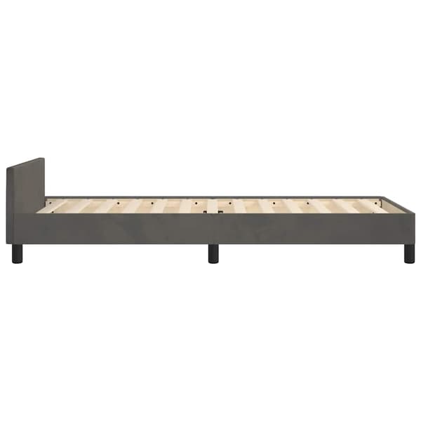 Sängram utan madrass mörkgrå 90x200 cm sammet
