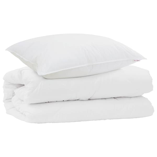 Täckeset med kudde 2 st Vit Mikrofiber