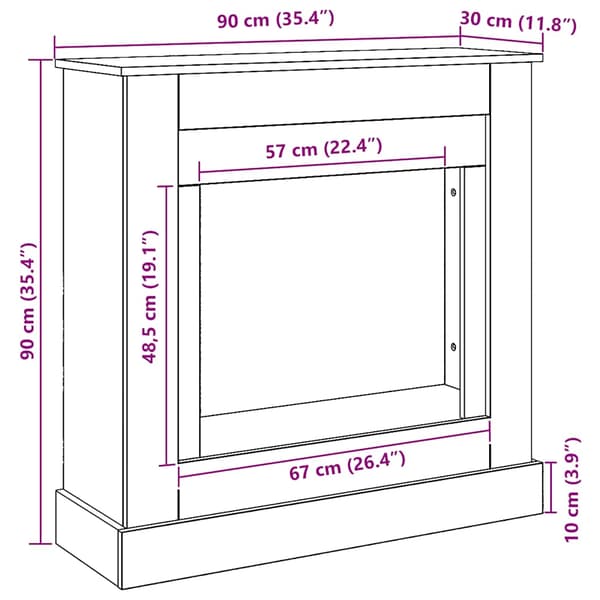 Spiselkrans artisan ek 90x30x90 cm konstruerat trä
